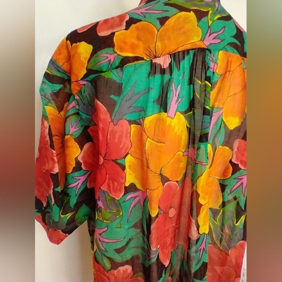 VINTAGE PASTA SHEER FLORAL BLOUSE - Picture 5 of 5